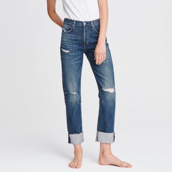 NWT Rag & Bone Rosa Mid - Rise Boyfriend Jean in Bristol 23 - Picture 2 of 16
